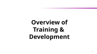 Overview on training and development training | PPTX