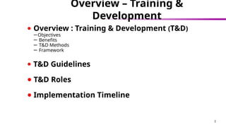 Overview on training and development training | PPTX