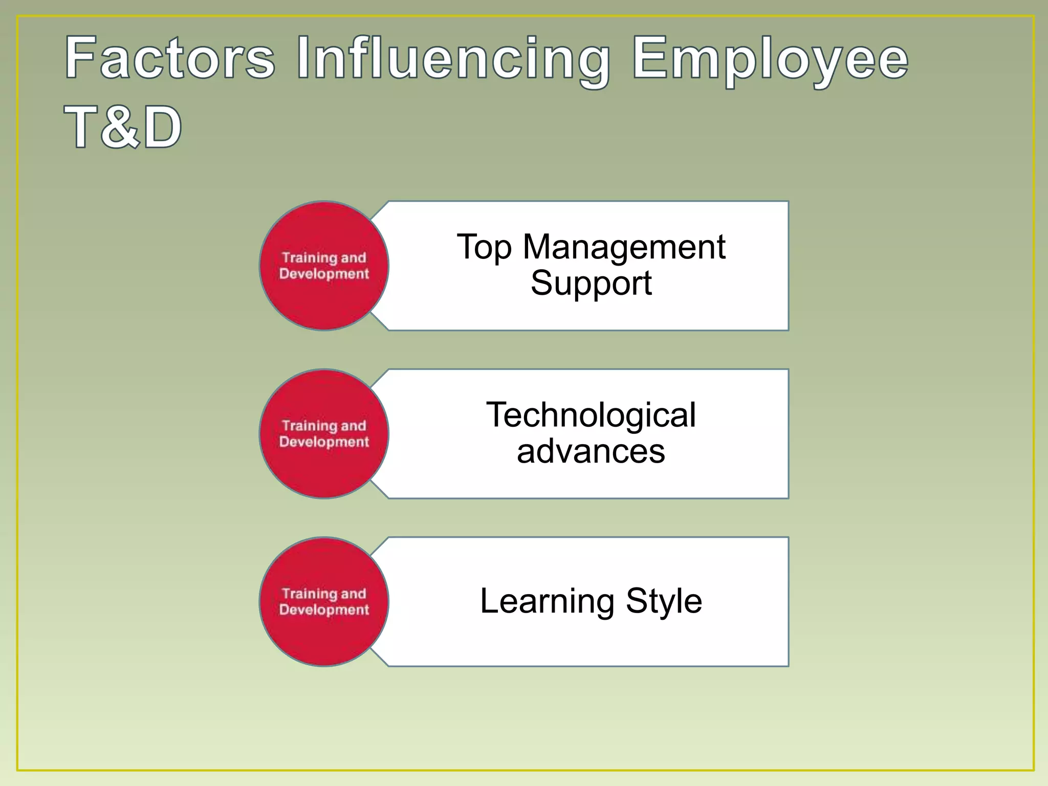 Top Management
Support
Technological
advances
Learning Style