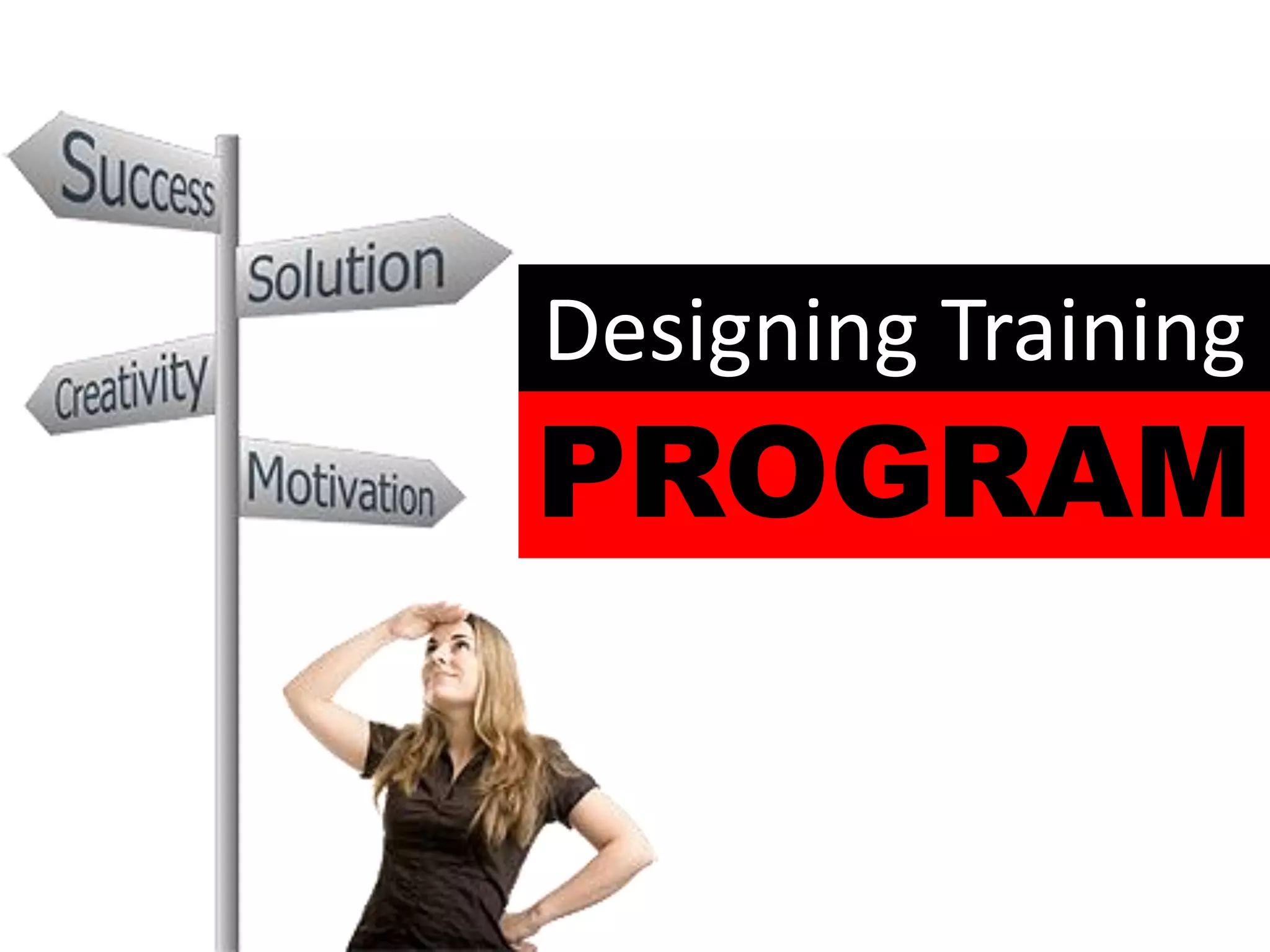 Designing Training
PROGRAM
 
