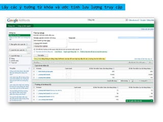 Lấy các ý tưởng từ khóa và ước tính lưu lượng truy cập

 