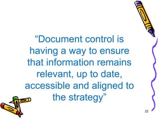 Training On Document Control Appropriately | PPT