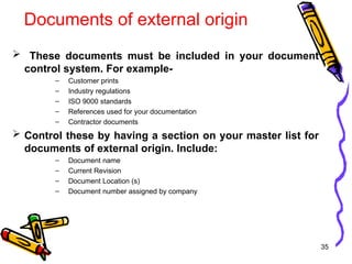 Training On Document Control Appropriately | PPT