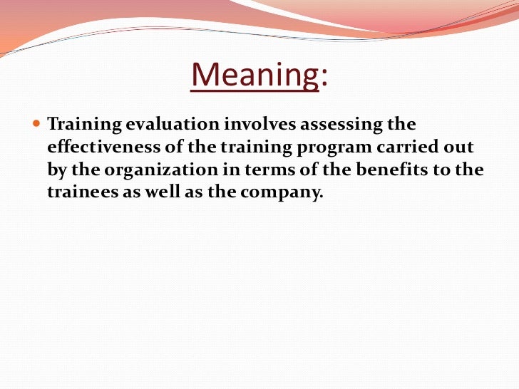 Training Evaluation
