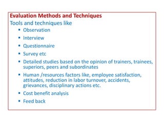 Review Training Method Training evaluation | PPTX