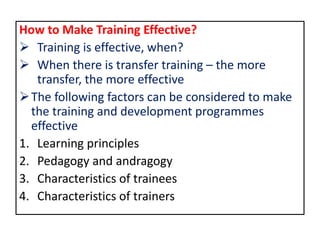 Training evaluation