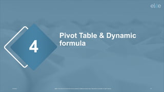 4/10/2024 @Elée. We remind you that this document is protected by intellectual property rights. Reproduction is prohibited. All rights reserved. 44
Pivot Table & Dynamic
formula
4
 