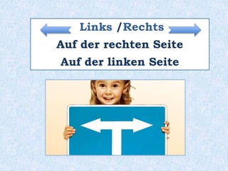 Links /Rechts
Auf der rechten Seite
Auf der linken Seite
 