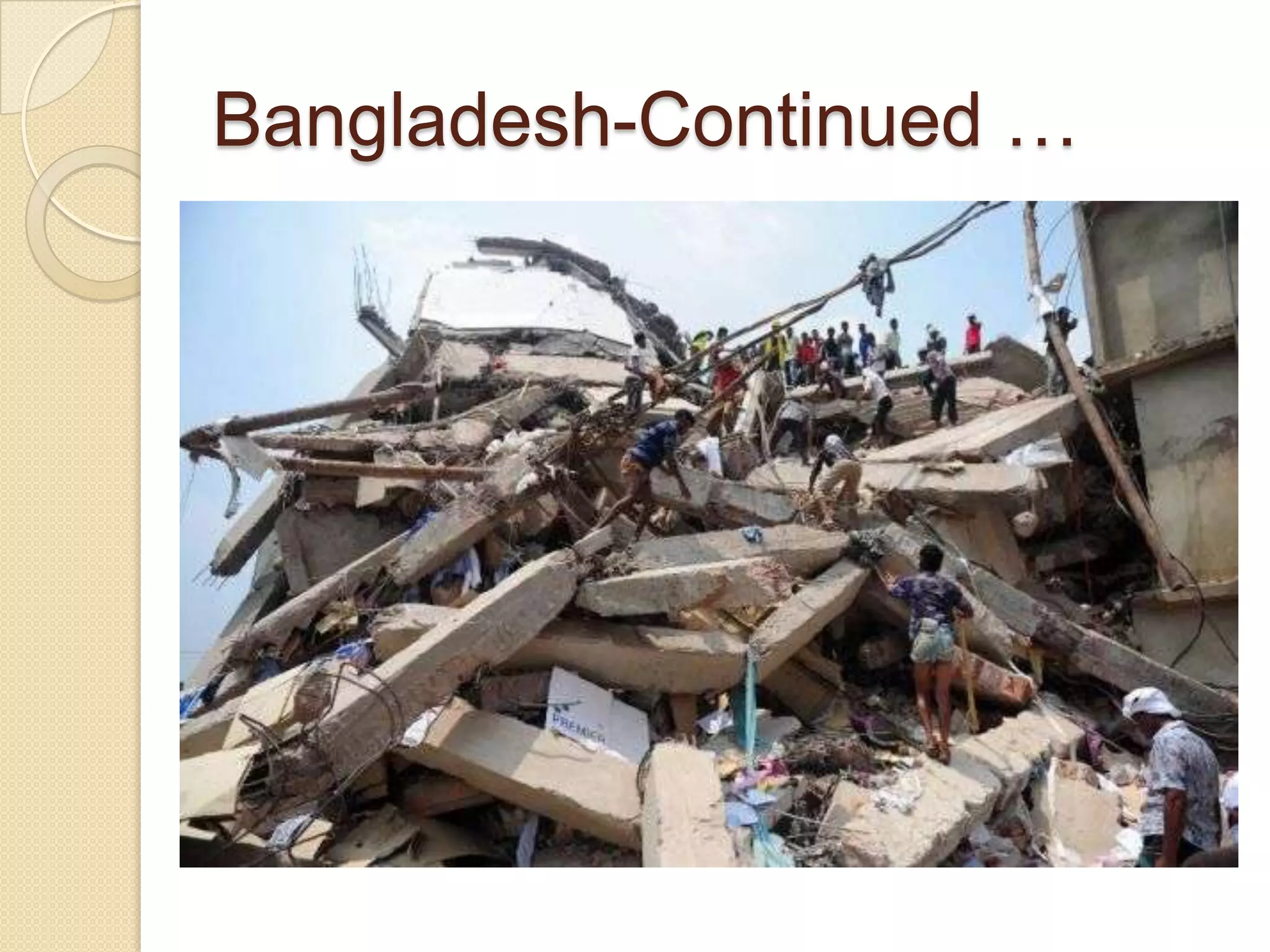 Bangladesh-Continued …
 