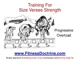 Training For
Size Verses Strength

Progressive
Overload

www.FitnessDoctrine.com
Simple approach to building a lean muscul...