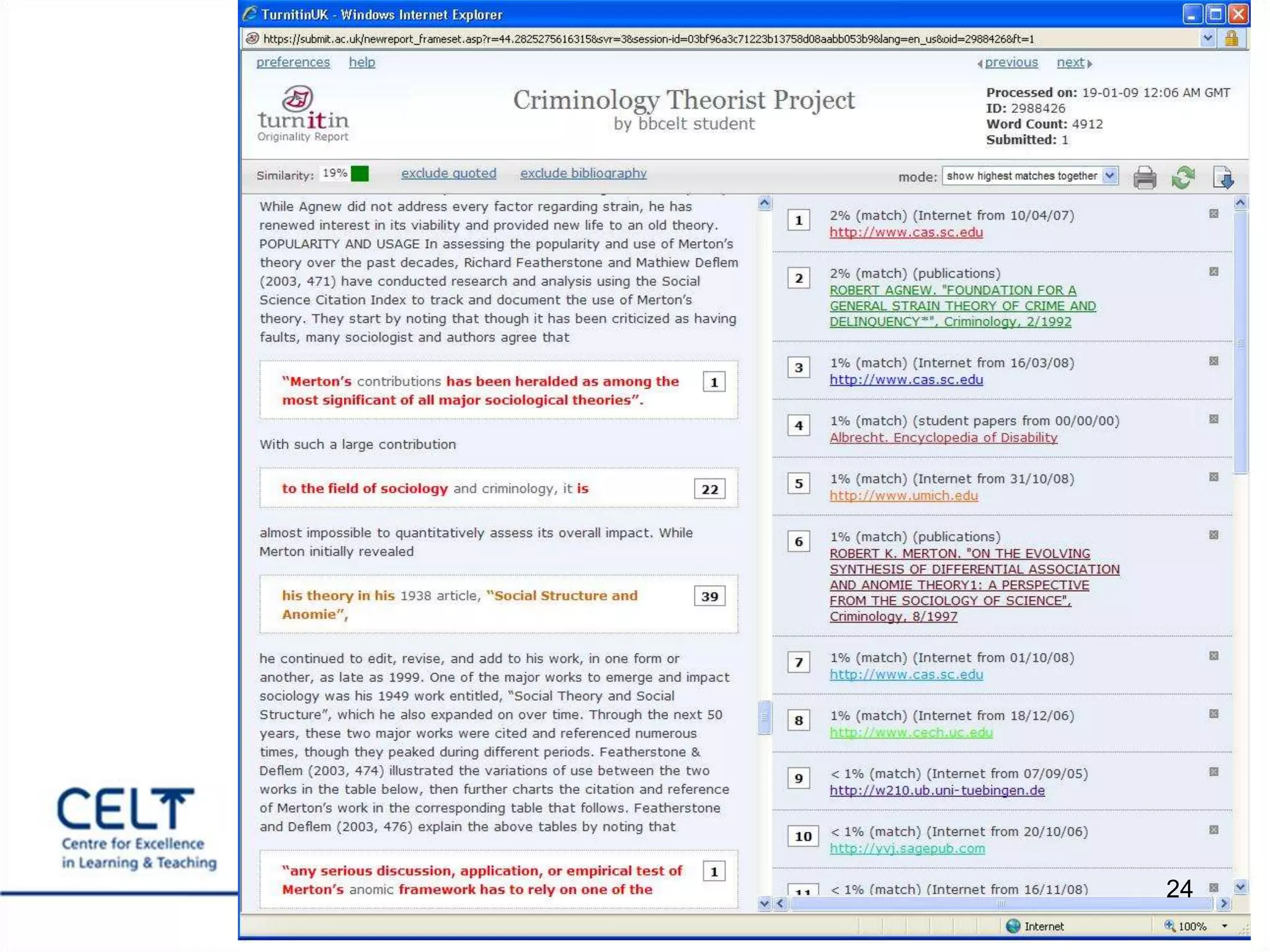 What happens after the due date? E.g. Criminology Project