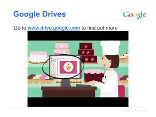Google Drives
Go to www.drive.google.com to find out more

Google Confidential and Proprietary

 