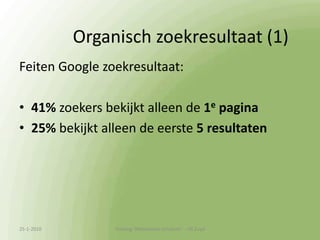 Voorbeeld eigen site13-1-2010Training 'Webteksten schrijven'  - HS Zuyd