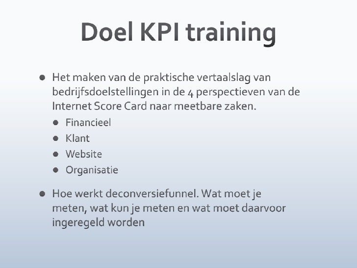 Training kpi