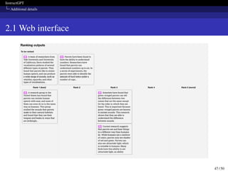 InstructGPT
Additional details
2.1 Web interface
47 / 50
 