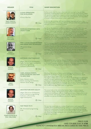 匀甀爀昀愀挀攀 爀攀瘀攀愀氀猀 琀栀愀琀 椀琀✀猀 愀 琀攀爀洀 眀栀椀挀栀 漀渀挀攀 栀愀搀 洀攀愀渀椀渀最 戀甀琀 栀愀猀 渀漀眀 戀攀攀渀 
栀椀樀愀挀欀攀搀 戀礀 洀愀爀欀攀琀椀渀最 搀攀瀀愀爀琀洀攀渀琀猀 眀栀漀 眀愀渀琀 琀漀 猀攀氀氀 琀栀攀椀爀 漀眀渀 瀀爀漀搀甀挀琀猀⸀ 伀昀琀攀渀 
琀栀攀 漀瀀攀爀愀琀椀漀渀愀氀 攀砀瀀攀爀椀攀渀挀攀 愀渀搀 最漀漀搀 瀀爀愀挀琀椀挀攀猀 愀挀焀甀椀爀攀搀 漀瘀攀爀 搀攀挀愀搀攀猀 漀昀 爀甀渀渀椀渀最 
猀礀猀琀攀洀猀 愀爀攀 椀最渀漀爀攀搀 椀渀 琀栀攀 爀甀猀栀 琀漀 搀攀瀀氀漀礀 琀栀攀 挀甀爀爀攀渀琀 栀漀琀渀攀猀猀Ⰰ 愀渀搀 琀栀攀 瀀爀漀戀氀攀洀 
椀猀 昀爀愀洀攀搀 椀渀 琀攀爀洀猀 漀昀 琀栀攀 猀漀氀甀琀椀漀渀 瘀攀渀搀漀爀猀 眀愀渀琀 琀漀 猀攀氀氀⸀
䤀䤀渀 琀栀椀猀 琀眀漀ⴀ搀愀礀 眀漀爀欀猀栀漀瀀Ⰰ 眀攀✀氀氀 猀琀愀爀琀 戀礀 琀愀欀椀渀最 愀 猀琀攀瀀 戀愀挀欀 愀渀搀 氀漀漀欀 愀琀 琀栀攀 
昀甀渀搀愀洀攀渀琀愀氀 瀀爀漀戀氀攀洀 漀昀 爀甀渀渀椀渀最 瀀爀漀搀甀挀琀椀漀渀 猀漀昀琀眀愀爀攀 椀渀 琀栀攀 挀氀漀甀搀Ⰰ 愀渀搀 琀栀攀渀 琀栀攀 
猀漀氀甀琀椀漀渀猀 椀渀 琀攀爀洀猀 漀昀 琀栀攀 瀀爀漀戀氀攀洀猀 瀀漀猀攀搀⸀
倀䄀唀䰀 匀吀䄀䌀䬀 ☀ 
䨀䄀䴀䔀匀 一唀䜀䔀一吀
䌀䰀伀唀䐀 伀倀䔀刀䄀吀䤀伀一匀 
䘀伀刀 䐀䔀嘀䔀䰀伀倀䔀刀匀
⌀䌀氀漀甀搀Ⰰ ⌀䐀攀瘀伀瀀猀
㈀ 搀愀礀猀
吀攀猀琀 䐀爀椀瘀攀渀 䐀攀瘀攀氀漀瀀洀攀渀琀 愀渀搀 刀攀昀愀挀琀漀爀椀渀最 愀爀攀 瀀漀眀攀爀昀甀氀 琀漀漀氀猀⸀ 圀椀琀栀 琀栀攀洀 礀漀甀 
挀愀渀 愀搀搀 渀攀眀 挀漀搀攀 琀漀 猀礀猀琀攀洀猀 愀渀搀 洀愀欀攀 攀砀椀猀琀椀渀最 挀漀搀攀 洀漀爀攀 洀愀椀渀琀愀椀渀愀戀氀攀⸀ 
䠀漀眀攀瘀攀爀Ⰰ 爀攀昀愀挀琀漀爀椀渀最 挀漀搀攀 眀椀琀栀漀甀琀 栀愀瘀椀渀最 琀攀猀琀猀 椀渀 瀀氀愀挀攀 挀愀渀 戀攀 栀愀稀愀爀搀漀甀猀⸀ 吀栀椀猀 
挀氀愀猀猀 瀀爀攀猀攀渀琀猀 愀 挀漀氀氀攀挀琀椀漀渀 漀昀 搀攀瀀攀渀搀攀渀挀礀 戀爀攀愀欀椀渀最 愀渀搀 琀攀猀琀 眀爀椀琀椀渀最 琀攀挀栀渀椀焀甀攀猀 
琀栀愀琀 挀愀渀 戀攀 甀猀攀搀 琀漀 最攀琀 攀砀椀猀琀椀渀最 挀漀搀攀 猀愀昀攀氀礀 甀渀搀攀爀 琀攀猀琀 昀漀爀 爀攀昀愀挀琀漀爀椀渀最⸀ 吀栀攀猀攀 
琀攀挀栀渀椀焀甀攀猀 挀愀渀 戀攀 甀猀攀搀 椀渀 挀漀渀樀甀渀挀琀椀漀渀 眀椀琀栀 吀攀猀琀 䐀爀椀瘀攀渀 䐀攀瘀攀氀漀瀀洀攀渀琀 琀漀 
戀爀攀愀琀栀攀 渀攀眀 氀椀昀攀 椀渀琀漀 氀愀爀最攀 攀砀椀猀琀椀渀最 挀漀搀攀 戀愀猀攀猀⸀ 吀栀椀猀 挀氀愀猀猀 椀猀 猀琀爀甀挀琀甀爀攀搀 愀猀 愀 猀攀琀 
漀昀 氀攀挀琀甀漀昀 氀攀挀琀甀爀攀猀Ⰰ 搀椀猀挀甀猀猀椀漀渀猀Ⰰ 愀渀搀 栀愀渀搀猀漀渀 攀砀攀爀挀椀猀攀猀⸀
䴀䤀䌀䠀䄀䔀䰀 
䘀䔀䄀吀䠀䔀刀匀
圀伀刀䬀䤀一䜀 䔀䘀䘀䔀䌀吀䤀嘀䔀䰀夀 圀䤀吀䠀 
䰀䔀䜀䄀䌀夀 䌀伀䐀䔀
㈀ 搀愀礀猀
圀攀ᤠ氀氀 戀攀 氀漀漀欀椀渀最 愀琀 猀瀀攀挀椀ǻ挀 琀攀挀栀渀椀焀甀攀猀 昀漀爀 戀甀椀氀搀椀渀最 眀攀氀氀 漀爀最愀渀椀猀攀搀Ⰰ 昀爀漀渀琀ⴀ攀渀搀 
猀漀昀琀眀愀爀攀Ⰰ 愀渀搀 眀栀攀爀攀瘀攀爀 瀀漀猀猀椀戀氀攀 琀栀椀猀 眀漀爀欀 眀椀氀氀 戀攀 栀愀渀搀猀ⴀ漀渀⸀ 嘀椀琀愀氀礀 眀椀氀氀 
椀渀琀爀漀搀甀挀攀 琀栀攀漀爀椀攀猀 愀渀搀 椀搀攀愀猀 昀漀爀 搀攀愀氀椀渀最 眀椀琀栀 挀漀洀洀漀渀 瀀爀漀戀氀攀洀猀Ⰰ 愀渀搀 愀琀琀攀渀搀攀攀猀 
眀椀氀氀 戀攀 愀猀猀椀最渀攀搀 猀洀愀氀氀 琀愀猀欀猀 猀漀 琀栀攀礀 挀愀渀 攀砀瀀攀爀椀洀攀渀琀 昀漀爀 琀栀攀洀猀攀氀瘀攀猀 眀椀琀栀 琀栀攀猀攀 
琀攀挀栀渀椀焀甀攀猀⸀ 吀栀椀猀 眀椀氀氀 戀攀 椀渀瘀漀氀瘀攀 愀 洀椀砀琀甀爀攀 漀昀 戀漀琀栀 椀渀搀椀瘀椀搀甀愀氀 愀渀搀 最爀漀甀瀀 眀漀爀欀⸀ 
吀栀攀爀攀 眀椀氀氀 戀攀 瀀氀攀渀琀礀 漀昀 琀椀洀攀 愀氀氀漀挀愀琀攀搀 琀漀 搀椀猀挀甀猀猀椀漀渀猀Ⰰ 猀漀 眀攀 挀愀渀 洀愀欀攀 猀甀爀攀 琀栀愀琀 
攀瘀攀爀礀漀渀攀 甀渀搀攀爀猀琀愀渀搀猀 栀漀眀 琀栀攀礀 挀愀渀 愀瀀瀀氀礀 眀栀愀琀 琀栀攀礀ᤠ瘀攀 氀攀愀爀渀攀搀 琀漀 琀栀攀椀爀 
猀瀀攀挀椀ǻ挀 眀漀爀欀椀渀最 攀渀瘀椀猀瀀攀挀椀ǻ挀 眀漀爀欀椀渀最 攀渀瘀椀爀漀渀洀攀渀琀猀⸀
嘀䤀吀䄀䰀夀 
䘀刀䤀䔀䐀䴀䄀一
刀圀䐀㨀 䌀䰀䔀嘀䔀刀 䐀䔀匀䤀䜀一 倀䄀吀吀䔀刀一匀 
䄀一䐀 䘀刀伀一吀䔀一䐀 吀䔀䌀䠀一䤀儀唀䔀匀
⌀刀攀猀瀀漀渀猀椀瘀攀 搀攀猀椀最渀Ⰰ 
⌀眀攀戀⸀
㈀ 搀愀礀猀
吀栀椀猀 眀漀爀欀猀栀漀瀀 攀砀瀀氀漀爀攀猀 琀栀攀 欀攀礀 攀氀攀洀攀渀琀猀 漀昀 猀漀昀琀眀愀爀攀 挀爀愀昀琀猀洀愀渀猀栀椀瀀Ⰰ 昀爀漀洀 眀栀愀琀 
挀漀渀猀琀椀琀甀琀攀猀 最漀漀搀 挀漀搀攀 愀渀搀 琀攀猀琀猀 琀漀 搀攀氀椀戀攀爀愀琀攀 瀀爀愀挀琀椀挀攀 愀渀搀 爀攀˻攀挀琀椀漀渀⸀ 吀栀攀爀攀 眀椀氀氀 
戀攀 搀椀猀挀甀猀猀椀漀渀Ⰰ 攀砀愀洀瀀氀攀猀 愀渀搀 栀愀渀搀猀ⴀ漀渀 猀攀猀猀椀漀渀猀Ⰰ 昀漀氀氀漀眀椀渀最 愀 挀漀搀椀渀最 搀漀樀漀 昀漀爀洀愀琀 
眀椀琀栀 愀 昀漀挀甀猀 漀渀 瀀愀椀爀 瀀爀漀最爀愀洀洀椀渀最 愀渀搀 琀攀猀琀ⴀ搀爀椀瘀攀渀 搀攀瘀攀氀漀瀀洀攀渀琀⸀ 
䬀䔀嘀䰀䤀一 
䠀䔀一一䔀夀
匀伀䘀吀圀䄀刀䔀 䌀刀䄀䘀吀匀䴀䄀一匀䠀䤀倀
⌀䄀最椀氀攀Ⰰ ⌀吀攀猀琀 搀爀椀瘀攀渀 搀攀瘀攀氀漀瀀洀攀渀琀Ⰰ 
⌀愀最椀氀攀Ⰰ ⌀猀挀爀甀洀Ⰰ ⌀愀最椀氀攀ⴀ搀攀瘀攀氀漀瀀洀攀渀琀Ⰰ
⌀攀砀琀爀攀洀攀ⴀ瀀爀漀最爀愀洀洀椀渀最Ⰰ 
⌀猀漀昀琀眀愀爀攀ⴀ挀爀愀昀琀猀洀愀渀猀栀椀瀀⸀ 
㌀ 搀愀礀猀
圀漀甀氀搀 礀漀甀 氀椀欀攀 琀漀 氀攀愀爀渀 愀氀氀 愀戀漀甀琀 猀礀猀琀攀洀 戀甀椀氀搀椀渀最 愀渀搀 愀爀挀栀椀琀攀挀琀甀爀攀猀 眀椀琀栀 
䐀漀洀愀椀渀 䐀爀椀瘀攀渀 䐀攀猀椀最渀㼀 䨀漀椀渀 琀栀椀猀 挀漀甀爀猀攀 漀渀 䌀儀刀匀Ⰰ 䐀漀洀愀椀渀 䔀瘀攀渀琀猀Ⰰ 䔀瘀攀渀琀 
匀漀甀爀挀椀渀最 愀渀搀 栀漀眀 琀漀 愀瀀瀀氀礀 䐀䐀䐀 眀椀琀栀 䜀爀攀最 夀漀甀渀最℀
吀栀攀 氀愀爀最攀猀琀 瀀爀漀戀氀攀洀 洀愀渀礀 爀甀渀 椀渀琀漀 眀椀琀栀 䐀漀洀愀椀渀 䐀爀椀瘀攀渀 䐀攀猀椀最渀 椀猀 椀渀 最攀琀琀椀渀最 琀栀攀 
愀戀猀琀爀愀挀琀 挀漀渀挀攀瀀琀猀 椀洀瀀氀攀洀攀渀琀攀搀 椀渀 愀 挀漀渀挀爀攀琀攀 眀愀礀⸀ 䴀愀渀礀 漀昀 琀栀攀 猀琀攀爀攀漀琀礀瀀椀挀愀氀 
愀爀挀栀椀琀攀挀琀甀爀攀猀 瀀攀漀瀀氀攀 甀猀攀 愀挀琀甀愀氀氀礀 洀愀欀攀 椀琀 椀洀瀀漀猀猀椀戀氀攀 琀漀 愀瀀瀀氀礀 䐀䐀䐀⸀
吀吀栀椀猀 䌀儀刀匀 挀漀甀爀猀攀 眀椀氀氀 栀攀氀瀀 礀漀甀 愀瘀漀椀搀 琀栀椀猀⸀ 夀漀甀 眀椀氀氀 氀攀愀爀渀 愀氀氀 愀戀漀甀琀 䌀漀洀洀愀渀搀 
儀甀攀爀礀 刀攀猀瀀漀渀猀椀戀椀氀椀琀礀 匀攀瀀愀爀愀琀椀漀渀 ⠀䌀儀刀匀⤀Ⰰ 䐀漀洀愀椀渀 䔀瘀攀渀琀猀Ⰰ 䔀瘀攀渀琀 匀漀甀爀挀椀渀最 愀渀搀 
栀漀眀 琀漀 攀 攀挀琀椀瘀攀氀礀 愀瀀瀀氀礀 䐀䐀䐀 眀椀琀栀椀渀 愀渀 漀爀最愀渀椀猀愀琀椀漀渀⸀
䜀刀䔀䜀
夀伀唀一䜀
䌀儀刀匀Ⰰ 䐀伀䴀䄀䤀一 䔀嘀䔀一吀匀Ⰰ 
䔀嘀䔀一吀 匀伀唀刀䌀䤀一䜀 䄀一䐀 䠀伀圀
吀伀 䄀倀倀䰀夀 䐀䐀䐀
⌀挀焀爀猀Ⰰ ⌀搀漀洀愀椀渀ⴀ攀瘀攀渀琀猀Ⰰ 
⌀攀瘀攀渀琀ⴀ猀漀甀爀挀椀渀最Ⰰ ⌀愀爀挀栀椀琀攀挀琀甀爀攀Ⰰ
⌀搀漀洀愀椀渀ⴀ搀爀椀瘀攀渀ⴀ搀攀猀椀最渀⸀ 
㌀ 搀愀礀猀
吀栀椀猀 挀漀甀爀猀攀 氀漀漀欀猀 愀琀 琀栀攀 爀攀氀愀琀椀漀渀猀栀椀瀀 戀攀琀眀攀攀渀 䄀最椀氀攀 瀀爀漀挀攀猀猀攀猀 愀渀搀 最漀漀搀 
愀爀挀栀椀琀攀挀琀甀爀攀Ⰰ 琀愀欀椀渀最 椀渀 搀攀瘀攀氀漀瀀洀攀渀琀 瀀爀漀挀攀猀猀 洀漀搀攀氀猀Ⰰ 愀爀挀栀椀琀攀挀琀甀爀愀氀 猀琀礀氀攀猀Ⰰ 
爀攀焀甀椀爀攀洀攀渀琀猀 琀攀挀栀渀椀焀甀攀猀Ⰰ 猀甀 挀椀攀渀琀 洀漀搀攀氀氀椀渀最 琀攀挀栀渀椀焀甀攀猀Ⰰ 搀攀猀椀最渀 瀀愀琀琀攀爀渀猀 愀渀搀 
琀攀猀琀椀渀最 瀀爀愀挀琀椀挀攀猀⸀ 吀栀椀猀 挀漀甀爀猀攀 椀渀挀氀甀搀攀猀 愀 渀甀洀戀攀爀 漀昀 瀀爀愀挀琀椀挀愀氀 攀砀攀爀挀椀猀攀猀 猀漀 琀栀愀琀 
愀琀琀攀渀搀攀攀猀 挀愀渀 猀攀攀 栀漀眀 琀栀攀 搀椀攀爀攀渀琀 愀挀琀椀瘀椀琀椀攀猀 ǻ琀 琀漀最攀琀栀攀爀⸀
䬀䔀嘀䰀䤀一 
䠀䔀一一䔀夀
䄀刀䌀䠀䤀吀䔀䌀吀唀刀䔀 圀䤀吀䠀 䄀䜀䤀䰀䤀吀夀
⌀䄀最椀氀攀Ⰰ ⌀吀攀猀琀 搀爀椀瘀攀渀 搀攀瘀攀氀漀瀀洀攀渀琀Ⰰ 
⌀猀挀爀甀洀Ⰰ ⌀攀砀琀爀攀洀攀ⴀ瀀爀漀最爀愀洀洀椀渀最Ⰰ 
⌀猀漀昀琀眀愀爀攀ⴀ挀爀愀昀琀猀洀愀渀猀栀椀瀀Ⰰ 
⌀愀最椀氀攀ⴀ搀攀瘀攀氀漀瀀洀攀渀琀⸀
㌀ 搀愀礀猀
吀栀椀猀 琀眀漀ⴀ搀愀礀 挀漀甀爀猀攀 氀漀漀欀猀 愀琀 愀 渀甀洀戀攀爀 漀昀 愀瀀瀀氀椀挀愀琀椀漀渀猀Ⰰ 攀砀瀀氀漀爀椀渀最 栀漀眀 䘀⌀ 
猀椀洀瀀氀椀ǻ攀猀 搀漀洀愀椀渀 洀漀搀攀氀氀椀渀最 ☀ 琀攀猀琀椀渀最Ⰰ 氀漀漀欀椀渀最 愀琀 椀琀ᤠ猀 愀搀瘀愀渀挀攀搀Ⰰ 椀渀搀椀猀瀀攀渀猀愀戀氀攀 
昀攀愀琀甀爀攀猀 昀漀爀 愀猀礀渀挀栀爀漀渀漀甀猀 愀渀搀 挀漀渀挀甀爀爀攀渀琀 瀀爀漀最爀愀洀洀椀渀最 愀渀搀 搀愀琀愀 瀀爀漀挀攀猀猀椀渀最 ⴀ 
洀愀欀椀渀最 琀栀椀猀 愀渀 攀猀猀攀渀琀椀愀氀 挀漀甀爀猀攀 昀漀爀 愀渀礀漀渀攀 氀漀漀欀椀渀最 琀漀 猀琀愀爀琀 甀猀椀渀最 䘀⌀ 椀渀 瀀爀愀挀琀椀挀攀 
眀栀漀 眀漀甀氀搀 氀椀欀攀 琀漀 戀攀最椀渀 洀愀欀椀渀最 琀栀攀 洀漀猀琀 漀昀 昀甀渀挀琀椀漀渀愀氀 愀渀搀 挀漀渀挀甀爀爀攀渀琀 
瀀爀漀最爀愀洀洀椀渀最 挀漀渀挀攀瀀琀猀⸀
吀伀䴀䄀匀 倀䔀吀刀䤀䌀䔀䬀 ☀ 
倀䠀䤀䰀 吀刀䔀䰀䘀伀刀䐀
䘀䄀匀吀 吀刀䄀䌀䬀 吀伀 䘀⌀
⌀昀⌀Ⰰ ⌀昀甀渀挀琀椀漀渀愀氀ⴀ瀀爀漀最爀愀洀洀椀渀最Ⰰ 
⌀⸀渀攀琀 
㌀ 搀愀礀猀
 