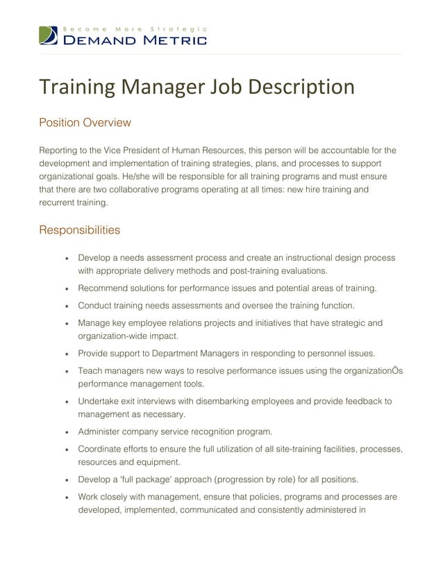 training-manager-job-description-pdf-free-download