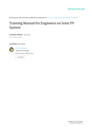 Training manual for engineers on solar pv system | PDF