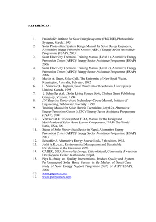 Training manual for engineers on solar pv system | PDF