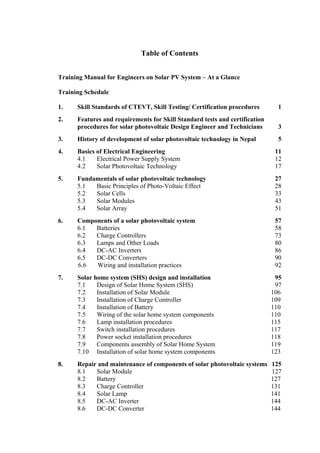 Training manual for engineers on solar pv system | PDF