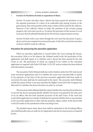 Training Manual for Execution Proceedings | PDF