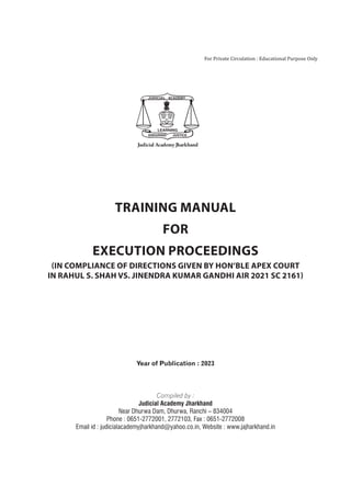 Training Manual for Execution Proceedings | PDF