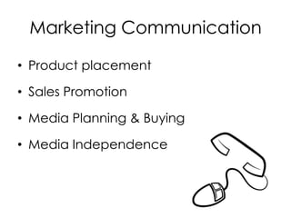 Marketing Communication 6 steps processDefine ObjectiveIdentify and understand your target audienceArticulate StrategiesFact finding, Research, MeetingsEvolve key messagesNote brand promiseDevelop a plan/programEvaluate measure track