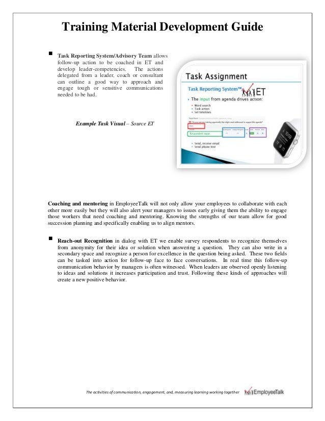 Training material development guide