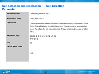 Training material umts cell selection and reselection | PPT