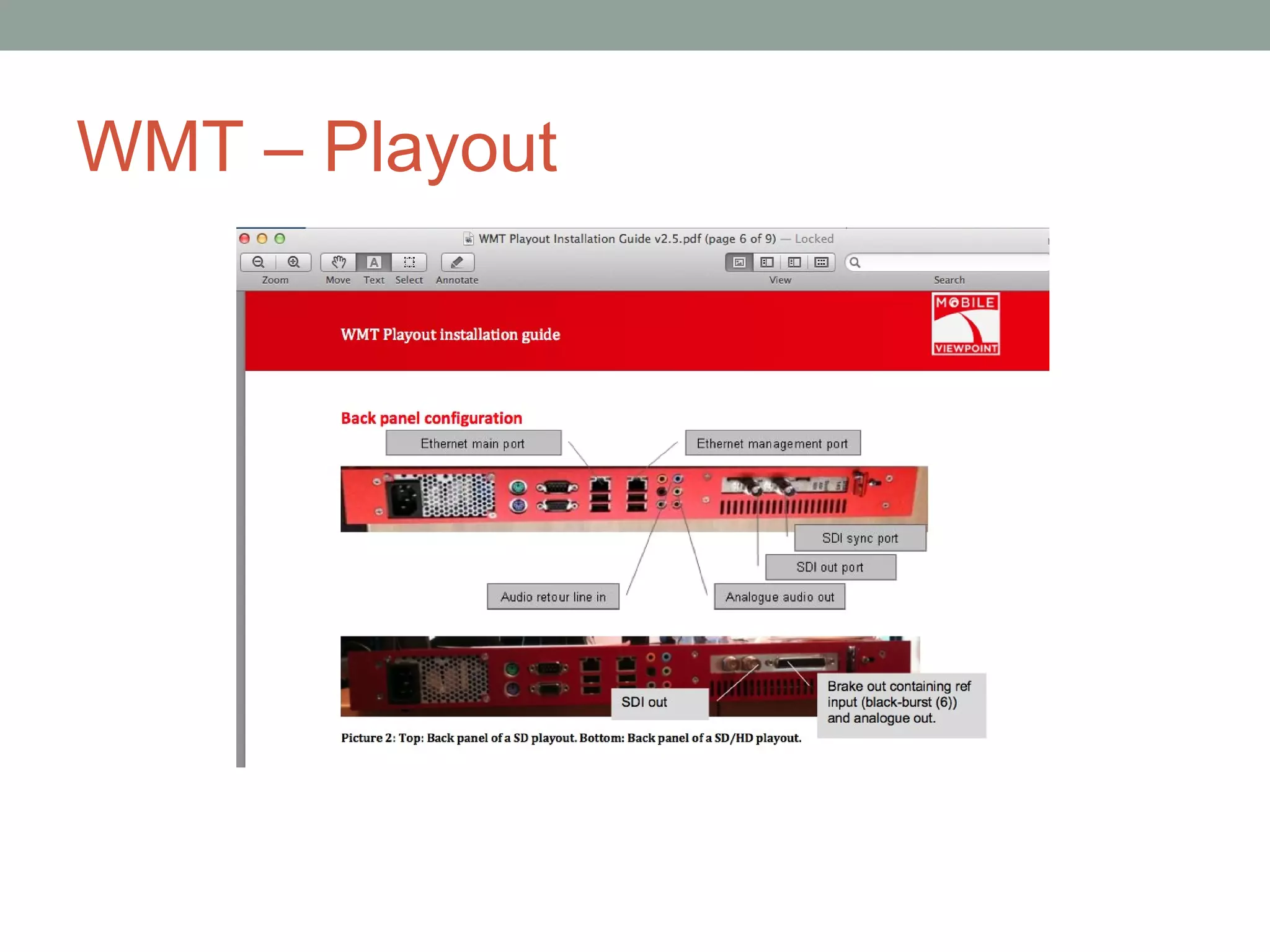 WMT – Playout
 