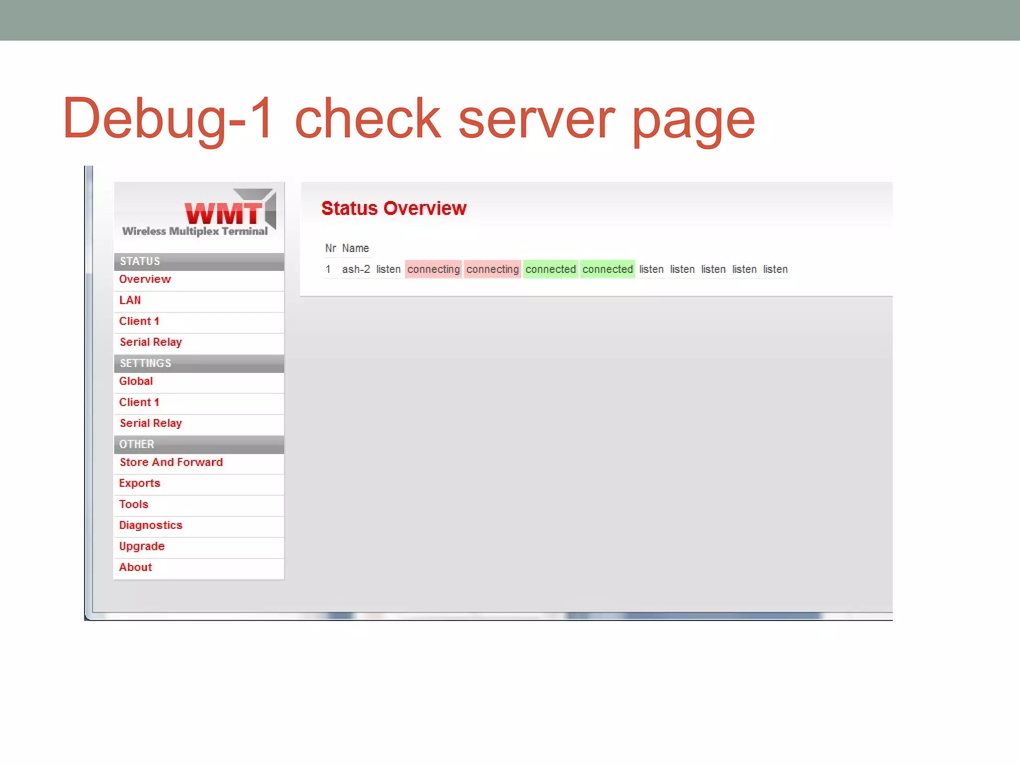 Debug-1 check server page
 