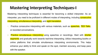 Interpreter Guide How to become a skilled interpreter? | PDF