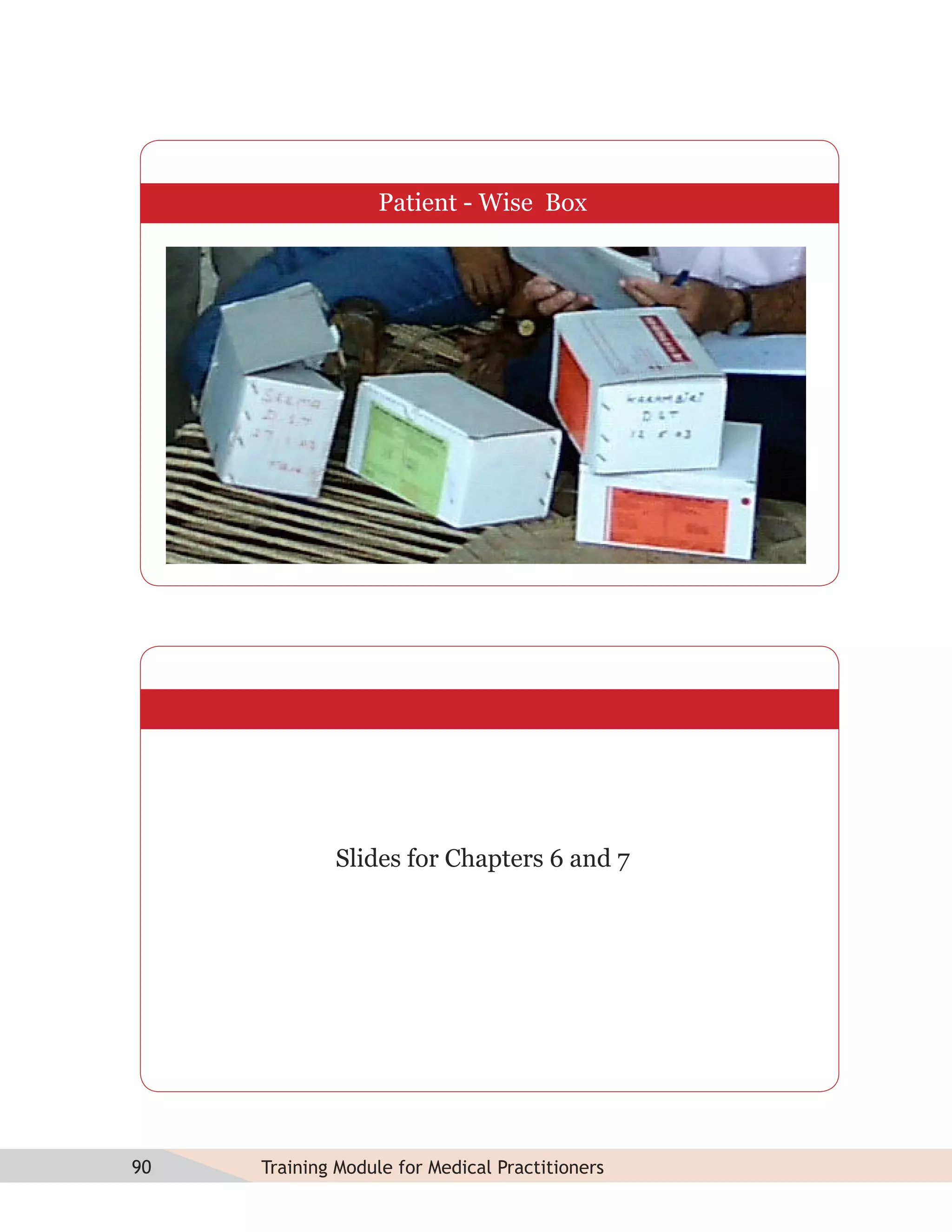 Patient - Wise Box




             Slides for Chapters 6 and 7




90   Training Module for Medical Practitioners
 