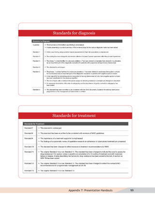 Standards for diagnosis




Standards for treatment




        Appendix 7: Presentation Handouts   99
 