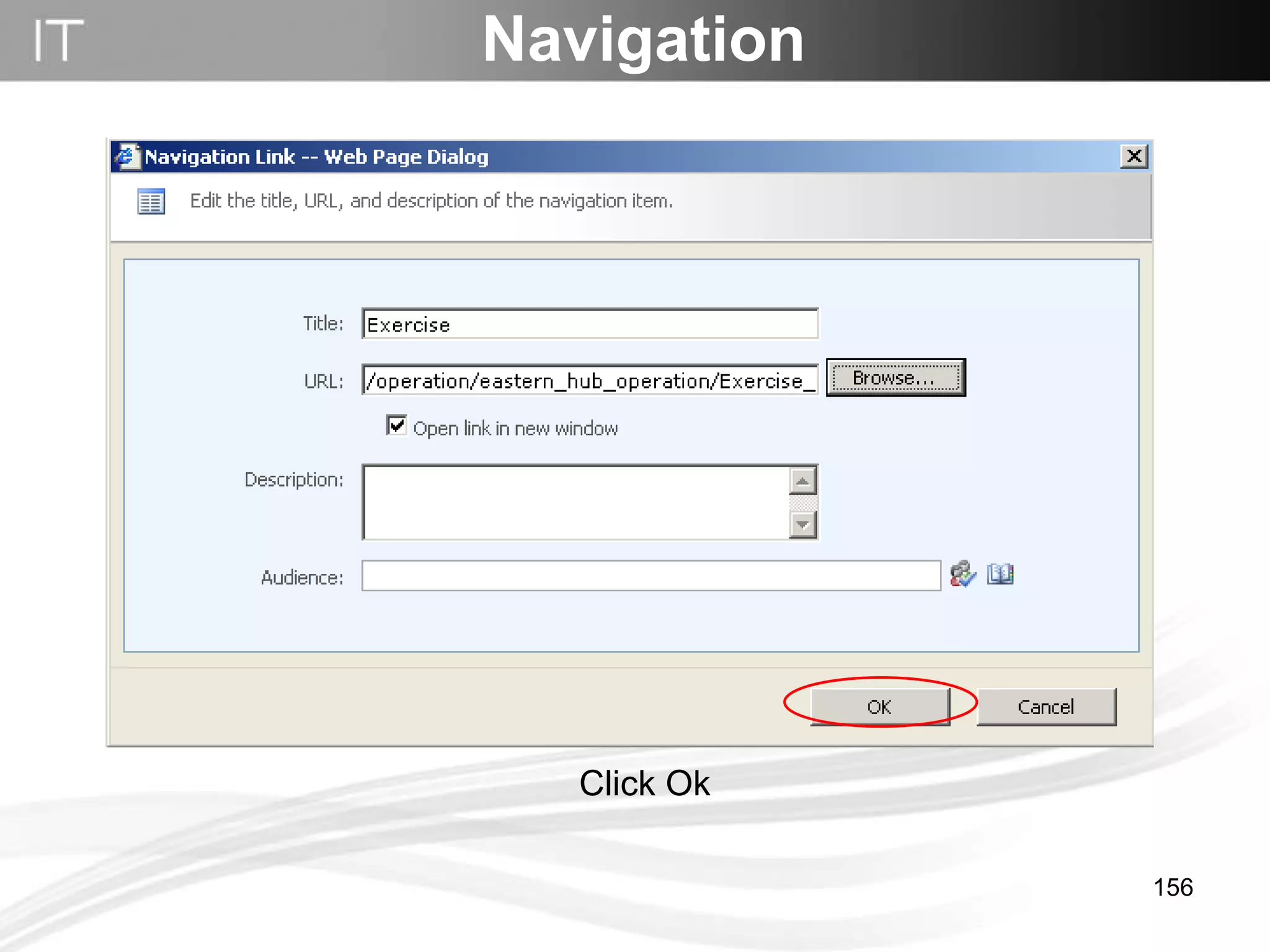 Click Ok Navigation 