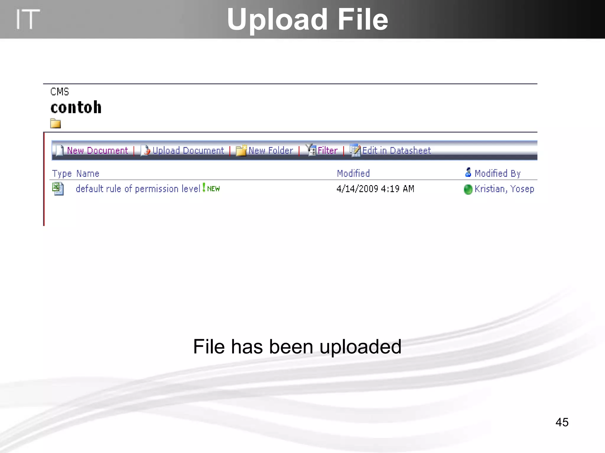 File has been uploaded Upload File 
