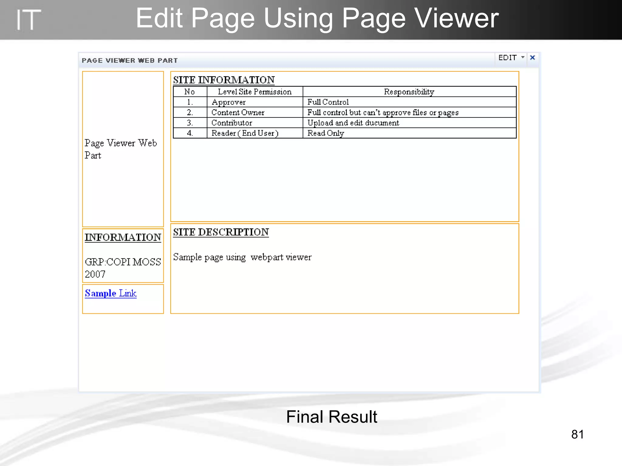 Edit Page Using Page Viewer Final Result 