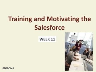 SDM-Ch.6 1
WEEK 11
Training and Motivating the
Salesforce
 