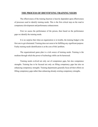 Training need identification | PDF
