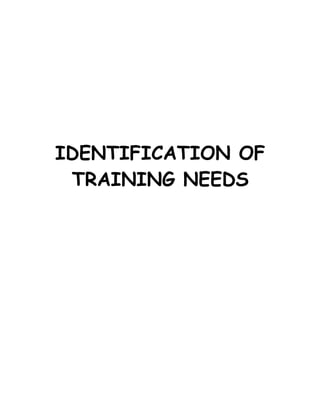 Training need identification | PDF