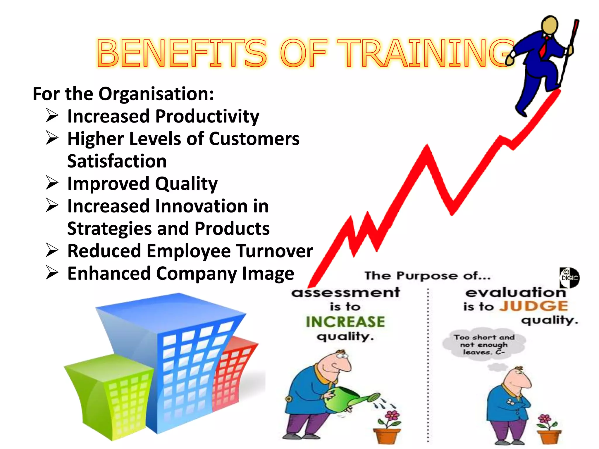 For the Organisation:
 Increased Productivity
 Higher Levels of Customers
Satisfaction
 Improved Quality
 Increased Innovation in
Strategies and Products
 Reduced Employee Turnover
 Enhanced Company Image
 