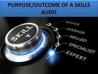 PURPOSE/OUTCOME OF A SKILLS
AUDIT
 