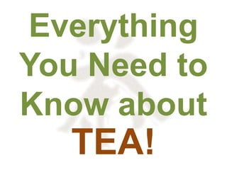Everything
You Need to
Know about

TEA!

 