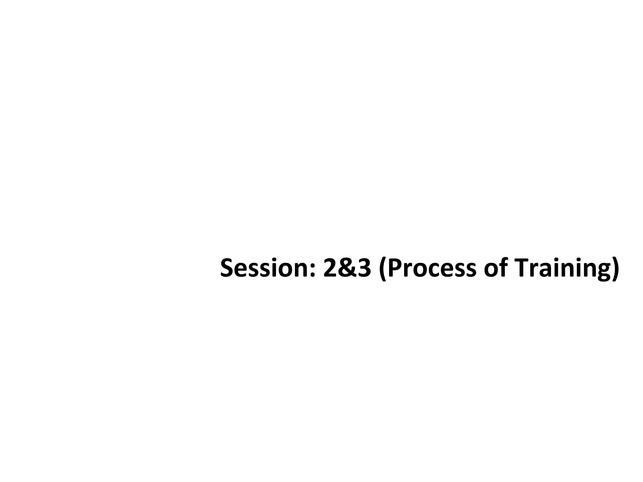 Session: 2&3 (Process of Training)
 