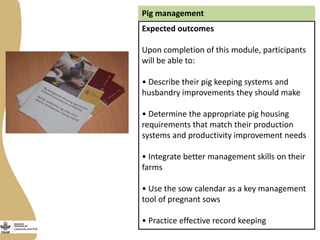 Training on management of endemic diseases for pig value chains in Uganda