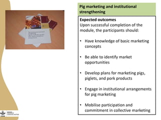 Training on management of endemic diseases for pig value chains in Uganda