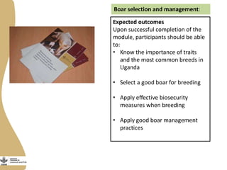 Training on management of endemic diseases for pig value chains in Uganda