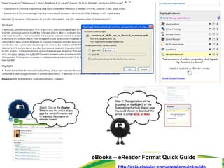 http://asia.elsevier.com/ ereaderquickguide   eBooks – eReader Format Quick Guide 