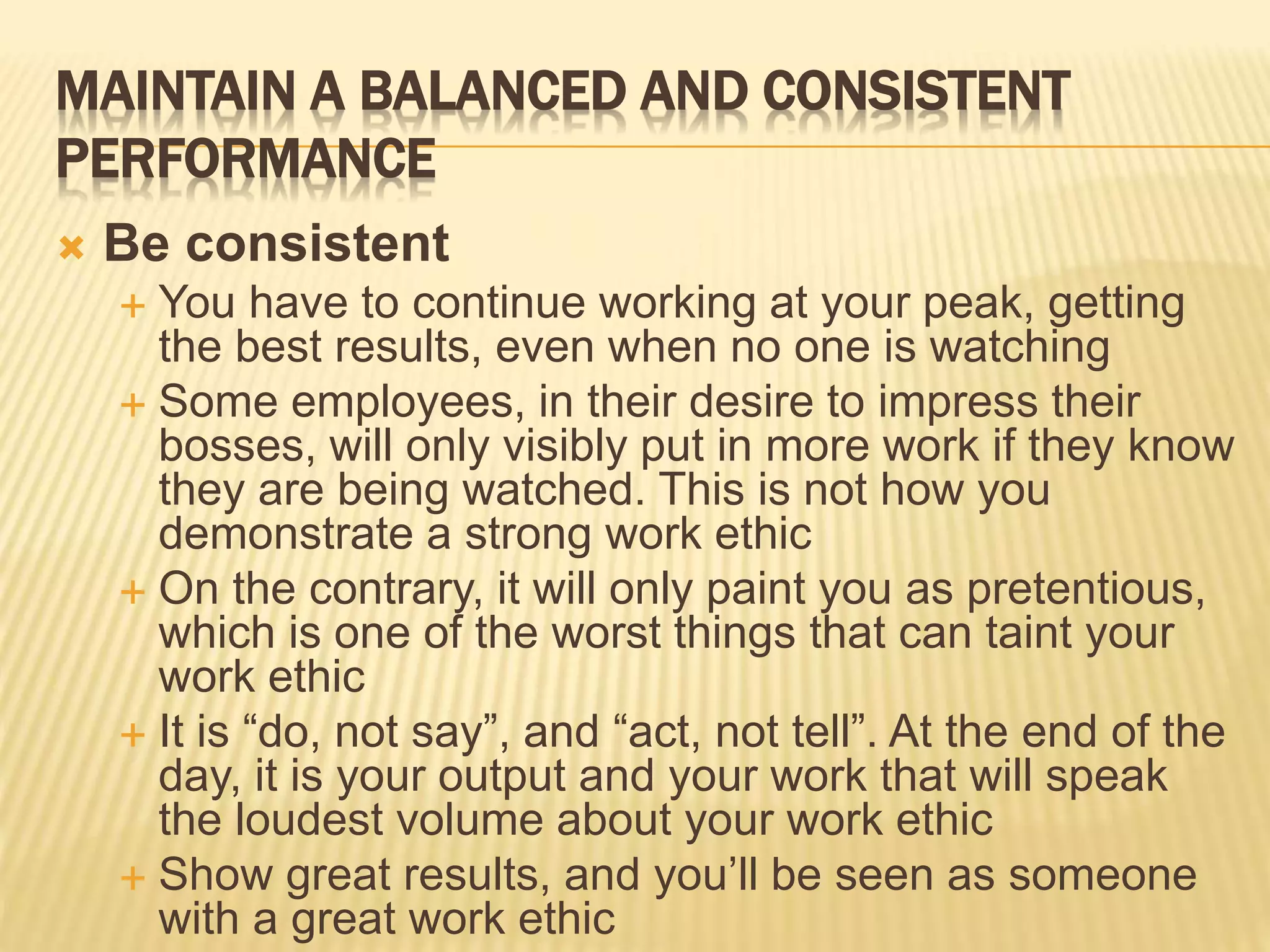 Training On Work Ethic Ppt