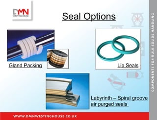 Seal Options Gland Packing Lip Seals Labyrinth – Spiral groove air purged seals  
